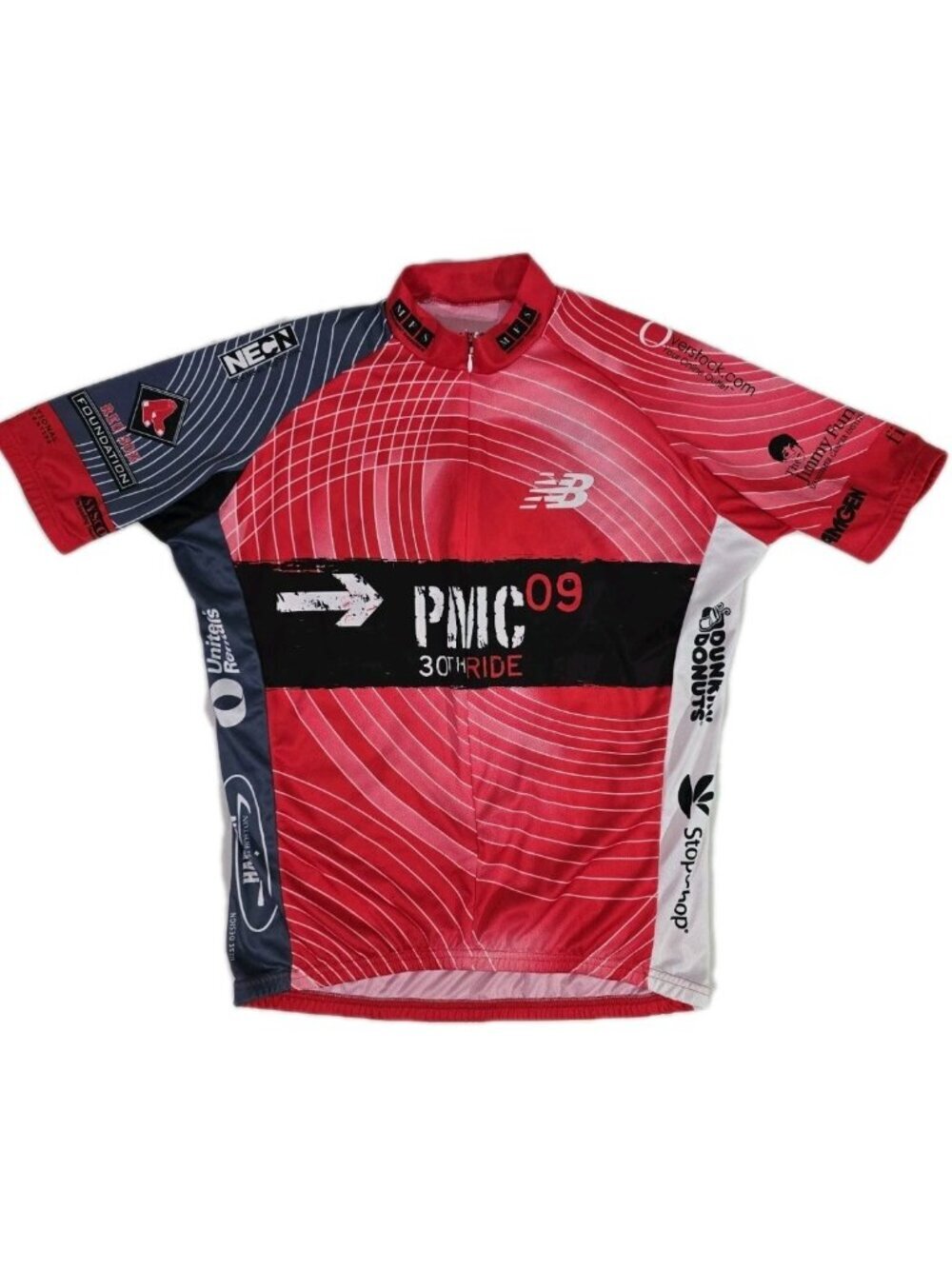 VOmax Pan Mass Challenge 30th Ride PMC 2009 Cycling Jersey 3/4 Zip Men's Size L